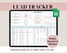 a tablet with the text leadtracker on it and an image of a chart