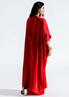 Long Satin Kaftan For Evening, Elegant Solid Color Maxi Length Kaftan, Silk Kaftan For Evening, Satin Maxi Length Evening Kaftan, Evening Satin Maxi Length Kaftan, Evening Satin Maxi Kaftan, Festive V-neck Satin Dresses, Chic V-neck Festive Maxi Dress, Elegant Silk Kaftan