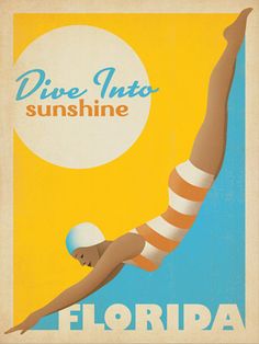 an advertisement for the australian diving team, with a swimmer in mid - air above water