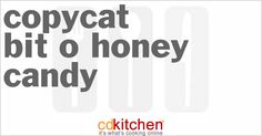 the words copycat, bit o honey candy are in black and white