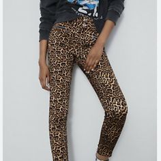 Nwt Zara Leopard Animal Print Zip Pocket Edgy Ankle Skinny Jeans Pants Size 6. Mid-Rise Skinny Pants With Notched Ankle Length Leg Opening. Front Metal Zip Pockets And Back Patch Pockets Double Silver Button Closure. 66% Cotton, 31% Polyester, 3% Elastane New With Tags. Approximate Flat Measurements In Pics. Tag Size: 6 Waist: 14.5” Inseam: 27” High Rise Leopard Print Bottoms For Fall, Trendy Mid-rise Leopard Print Bottoms, Trendy High Waist Leopard Print Pants, Trendy High Rise Leopard Print Bottoms, Trendy High-rise Leopard Print Bottoms, High Waist Leopard Print Bottoms For Fall, High Waisted Leopard Print Bottoms For Fall, Trendy Leopard Print Bottoms For Fall, High Waist Leopard Print Bottoms With Pockets