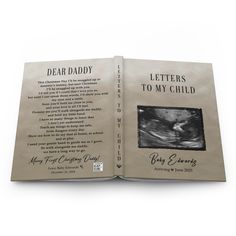 an open book with the title dear daddy letters to my child