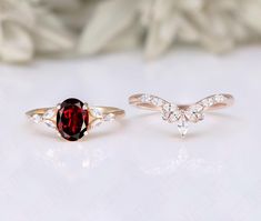 two different types of rings with diamonds on them