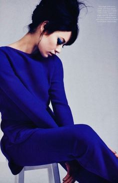 . Olga Kurylenko, Instyle Magazine, Silk Tunic, Klein Blue, Color Stories, Bluebird, Something Blue