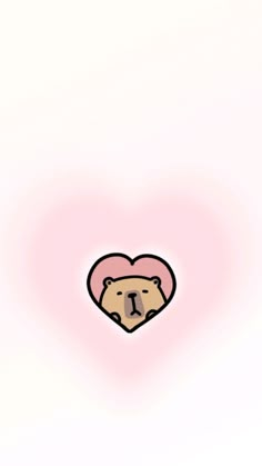 a heart shaped teddy bear with the letter i in it's center on a light pink background