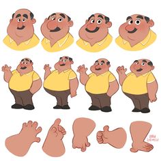 cartoon character poses and gestures for animation