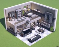 this is an image of a house in the middle of a floor plan that looks like it's made out of legos