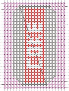 a cross stitch pattern with the word love in red and white