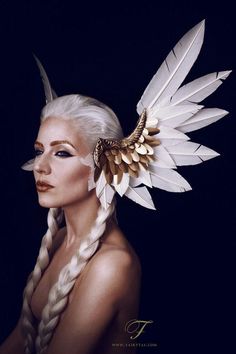 Valkyrie Costume, Feather Headdress, Hair Shows, Costume Design, Headdress, Cosplay Costumes, Headpiece