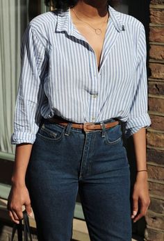 Looks Jeans, The White Stripes, Neue Outfits, Elegante Casual, Mode Casual, Looks Street Style, Fashion Mode, Office Outfits, Outfit Idea