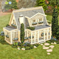 a large house with lots of windows and landscaping