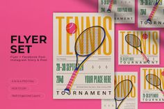 the flyer is designed to look like tennis rackets