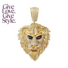 in stock Lion Pendant, Diamond Eyes, Fine Jewellery Necklace, Gold Plated Sterling Silver, Black Diamond, Silver Gold, Jewelry Watches, Lion, Gold Plate