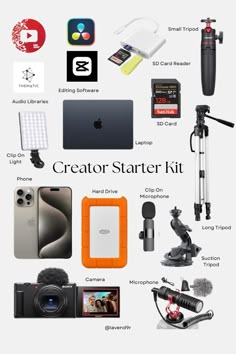 an image of the contents of a photographer's kit