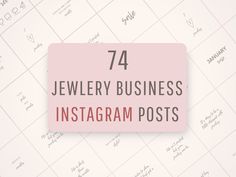 a pink sticker with the words 74 jewelry business instagramm posts on it