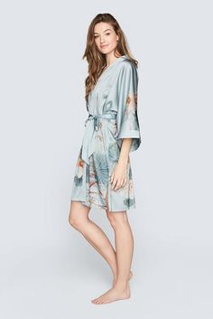 KIM + ONO Maren Short Kimono Robe Short Kimono Robe, Beautiful Kimono, Blue Kimono, Kimono Robes, Silk Kimono Robe, Kimono Wrap, Cute Lazy Outfits, Beautiful Kimonos, Lazy Outfits