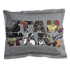 a pillow with star wars pictures on it