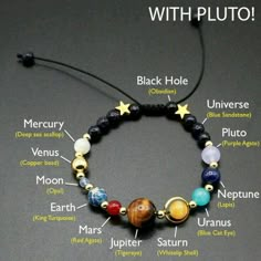 Stone Beads Bracelets, Braclate Ideas, Planet 9, Solar System Bracelet, Anting Manik, Seni Dan Kraf, Purple Agate, Lego Ninjago