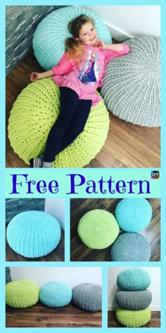 Crochet Floor Pouf, Crochet Pouf, Confection Au Crochet, Floor Pouf, Cozy Crochet, Crochet Home Decor