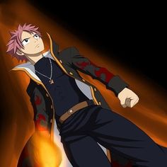 an anime character with pink hair and blue eyes is standing in front of a black background