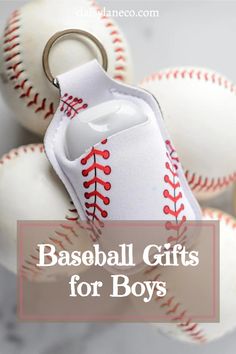 baseball gifts for boys with text overlay