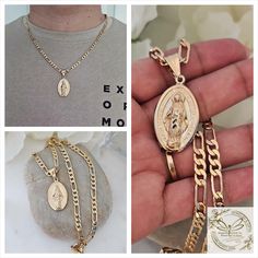 Gold Virgin Mary Necklace For Men, Gold Virgin Mary Necklace, 14k Heavy Plated Gold, Miraculous Medal, Virgin Mary Necklace, 6mm Figaro
#VirginMaryNecklace #ThinNecklace #SaintMaryNecklace #10kGoldChainMen #CatholicJewelry #MiraculousMedal #GoldVirginMary #VirginMaryPendant #14kVirginMary #14kGoldVirginMary Gold Virgin Mary Necklace, Necklace For Men Gold, Miraculous Medal Necklace, Mary Necklace, Virgin Mary Necklace, Oak Forest, Catholic Jewelry, Gold Chains For Men, Miraculous Medal