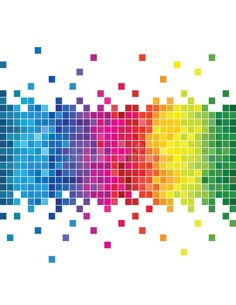 an abstract rainbow background with squares and dots