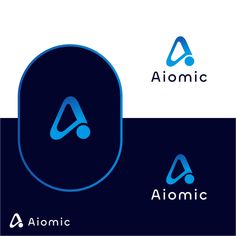 the logo for an electronic company is shown in blue and white colors on a dark background