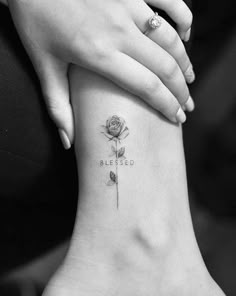 Blessed Tattoos, Shape Tattoo, Muster Tattoos, Small Flower Tattoos, Cat Tattoos, Tiny Tattoo, Flower Tattoo Designs, Ankle Tattoo, Trendy Tattoos