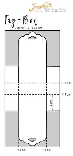 the tag box is shown with measurements