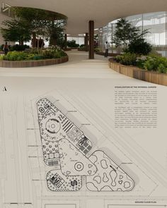 an architectural drawing shows the inside and outside of a building with plants growing in it