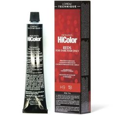 L'Oreal Excellence HiColor - Reds For Dark Hair Only 1.74 oz
• Developed to lift dark hair in one single step, without brassiness• Rich, smooth creme formula conditions and penetrates hair• Breakthrough technology lifts hair 3-4 levels• Intense, long-lasting color
L'Oreal Excellence HiColor Permanent Hair Color is the first permanent hair color specifically created for dark hair (black to medium brown). Specifically developed to lift dark hair in one single step, without brassiness. This breakthrough technology lifts hair 3-4 levels.
A strong lifting and toning action neutralizes unwanted orange tones, then deposits the shade of your choice. L'Oreal Excellence HiColor Permanent Hair Color's rich, smooth creme formula conditions and penetrates hair for intense, long-lasting color.
True-to-s Dark Hair Black, Hair Color Removers, Hair Dryer Comb, Beard Wax, Hair Color Remover, Colour Remover, Barber Supplies, Hair Tape, Hair Pomade