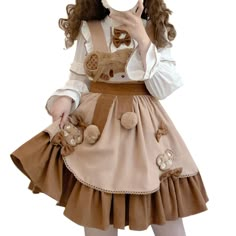 PRICES MAY VARY. Japanese Style Girls Kawaii Lolita Cosplay Costume Cute Dresses Cartoon Bear Embroidery High Waist Party Dresses Soft Comfy Suspender Flare Dress Material: The dress is made of high quality soft fabric, not easy to wrinkle, skin friendly, thick and warm, it's very comfortable to wear in spring or autumn or early winter Size: Avalable for size S / M / L / XL. NOT AMAZON SIZE, please check our size in the picture before buying !!! Features: Cute Lolita Dress, plush cartoon bear em Japanese Kawaii, Kawaii Dress, Suspender Dress, Cute Bear, Really Cute Outfits, Kawaii Clothes, Sweet Dress, Dresses For Teens, Princess Party