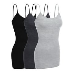 Great basic layering cami tank top with wireless extra fabric support in chest area for added comfort. Great for exercising, going to the gym, working out, jogging, cycling, and any activity. Must have! Emmalise is a progressive active basic apparel line designed in Los Angeles -, California. Our focus is to create high quality, comfortable everyday clothing for women, men, children, and infants. Our design collection includes high quality every day long and short sleeves t-shirts, basic camisol Affordable Black Seamless Camisole, Cheap Camisole With Built-in Bra For Layering, Medium Support Camisole With Built-in Bra, Cheap Camisole With Built-in Bra For Bedtime, Black Stretch Camisole With Built-in Bra, Layering Cami, Everyday Clothing, Womens Camisoles, Long Layers