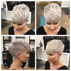 Pixie Haircut Ideas, Edgy Pixie Haircuts, Pixie Haircut For Thick Hair, Short Hair Undercut, Short Grey Hair, Super Short Hair, Blonde Pixie Cuts, Short Pixie Haircuts