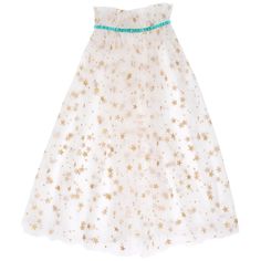 This wonderful white cape will look amazing for parties or imaginative play. It is crafted from soft tulle with gorgeous gold glitter stars for a sparkling effect. White tulle cape with gold glitter stars Mint ribbon detail Snap fastener Suitable for ages 3-6 years Product dimensions:Neck - 18 inches, Length - 25.5 inches Tulle Cape, Box Costumes, Cape Costume, White Cape, Gold Glitter Stars, Meri Meri, Up Costumes, Golden Glitter, Dress Up Costumes