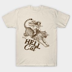 Vintage Cowgirl Hell Cat T-Shirt - Retro Cowgirl Western Shirt - Aesthetic Tee - Tiger Shirt - Funny Trendy Shirt - Gift for Her or Him -- Choose from our vast selection of Crewneck and V-Neck T-Shirts to match with your favorite design to make the perfect graphic T-Shirt. Pick your favorite: Classic, Boxy, Tri-Blend, V-Neck, or Premium. Customize your color! For men and women. Unique Tshirt Designs, Hell Cat, Retro Cowgirl, Tiger Shirt, Shirt Aesthetic, Vintage Cowgirl, Cat Merchandise, Cowgirl Western, Graphic Tees Vintage