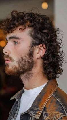 22 Curly Mullet Hairstyles That Redefine Modern Masculinity Mens Longer Hairstyles, Mullet Hairstyle Mens Curly Long, Mullet With Beard, Burst Fade Mullet, Men Mullet, Fade Mullet, Balding Men, Haircuts For Balding Men