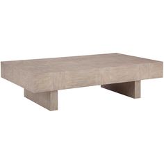 a wooden table with two legs and a square shape on the top, in light wood