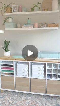 a video demonstrating how to make a diy storage unit with drawers and bins