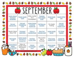 a printable calendar with apples and cupcakes for the month of october on it