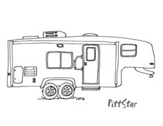 a drawing of an rv parked in the grass