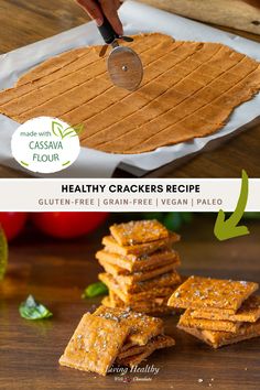 healthy crackers recipe made with gluten free, grain - free vegan pale