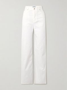 White jeans make anything you wear them with feel instantly chic - our favorite pairing is with tonal neutrals. Loewe's version are made from cotton and have a high-rise waist and wide legs. Uzun Boy, Denim Flats, High Rise Wide Leg Jeans, Ankle Length Jeans, Sport Swimwear, Fame Dr, Sports Skirts, Bride Clothes, Looks Chic