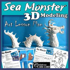 Students really love the idea of monsters and with good reason! What an inspiring subject! I am offering you a project using modelling with plasticine or clay, using the theme, Sea Monster.What is hidden in the depths of the ocean? Your students will sculpture the answer!Simple materials. A theme that leaves room for creativity! Magnificent results!Level:Grade 3 and upTechnique:Modelling using plasticine or clayVisual Language:3D shapesTexturesMaterials:Plasticine or clayEngraving tools or woode Art Lesson Plan, Classe D'art, Medusa Art, Classroom Art, Sea Monster, Art Lessons For Kids, Sea Monsters, Art Lesson Plans