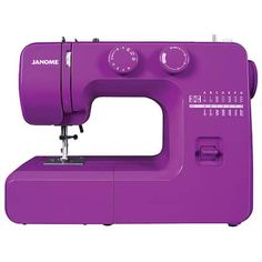 the janome sewing machine is bright purple