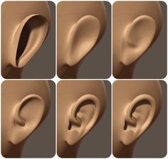 multiple images of an ear with different angles