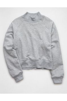 Structured heavyweight fleece/Mock neck/Ribbed cuffs & hem/This sweatshirt is Real Good: Made with the planet in mind & a promise to continue to do better. Mock Neck Sweatshirt, Do Better, Mock Neck, American Eagle Outfitters, Women's Jeans, American Eagle, Women Jeans, Shop Now, Sweatshirts Hoodie