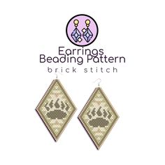 the earrings are made with cross stitch and beading pattern, which is designed to look like