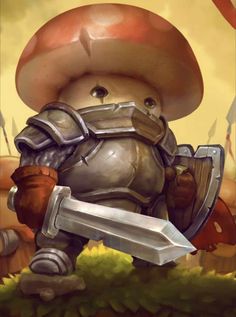 Mushroom Character Art, Mushroom Knight, Humblewood Art, Mushroom Character Design, Mushroom Warrior, Dungeons And Dragons Classes, Fantasy Races, Dungeons And Dragons Characters, Mythical Creatures Art